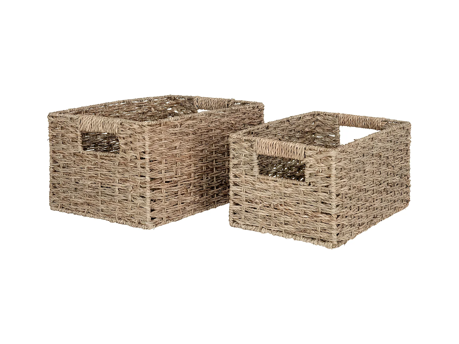 Lot de 2 Paniers Décoratifs de Rangement Venoso, Marron, 35x24x18 cm, EPIKASA