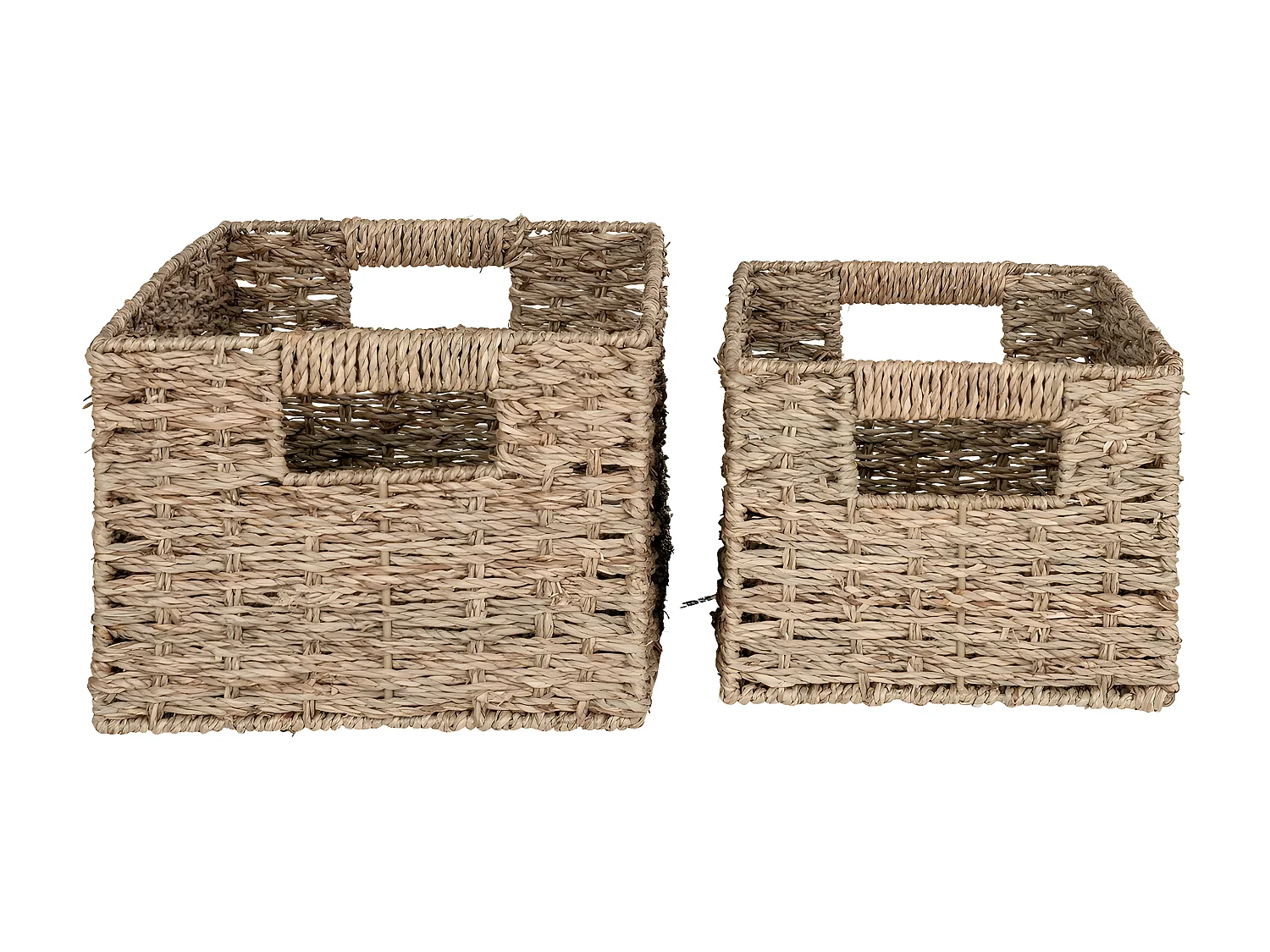 Lot de 2 Paniers Décoratifs de Rangement Venoso, Marron, 35x24x18 cm, Seven Design