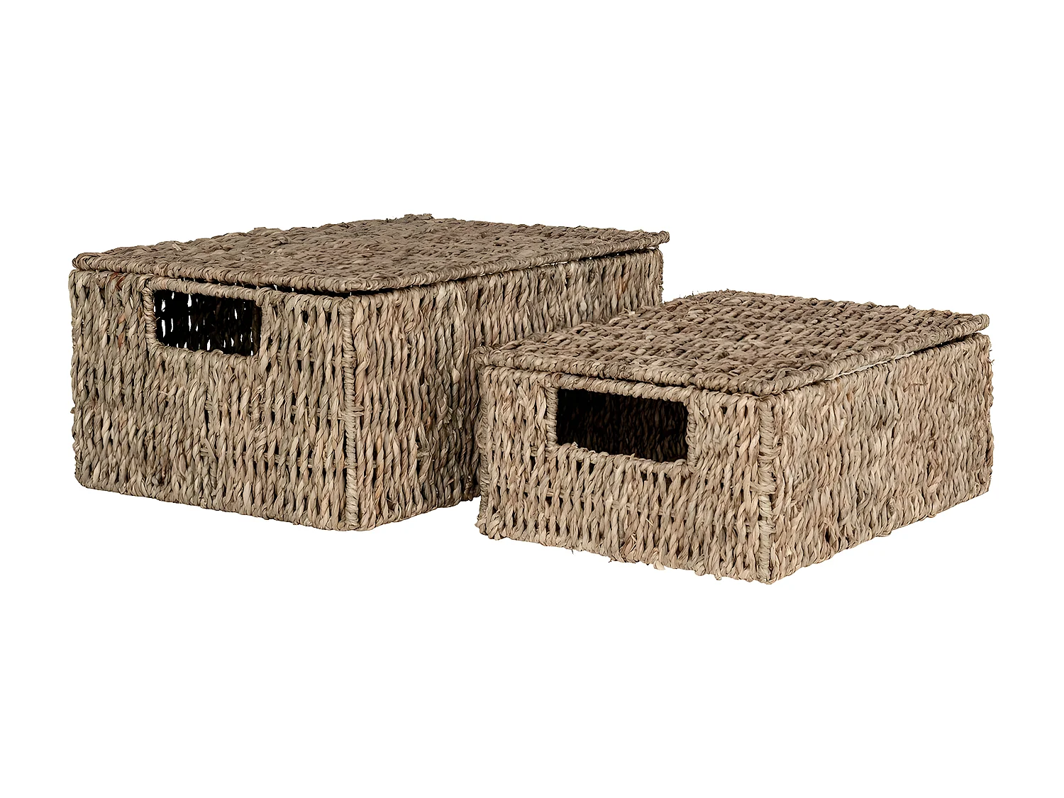 Lot de 2 Paniers Décoratifs de Rangement Venoso, Marron, 33x24x15 cm, Seven Design