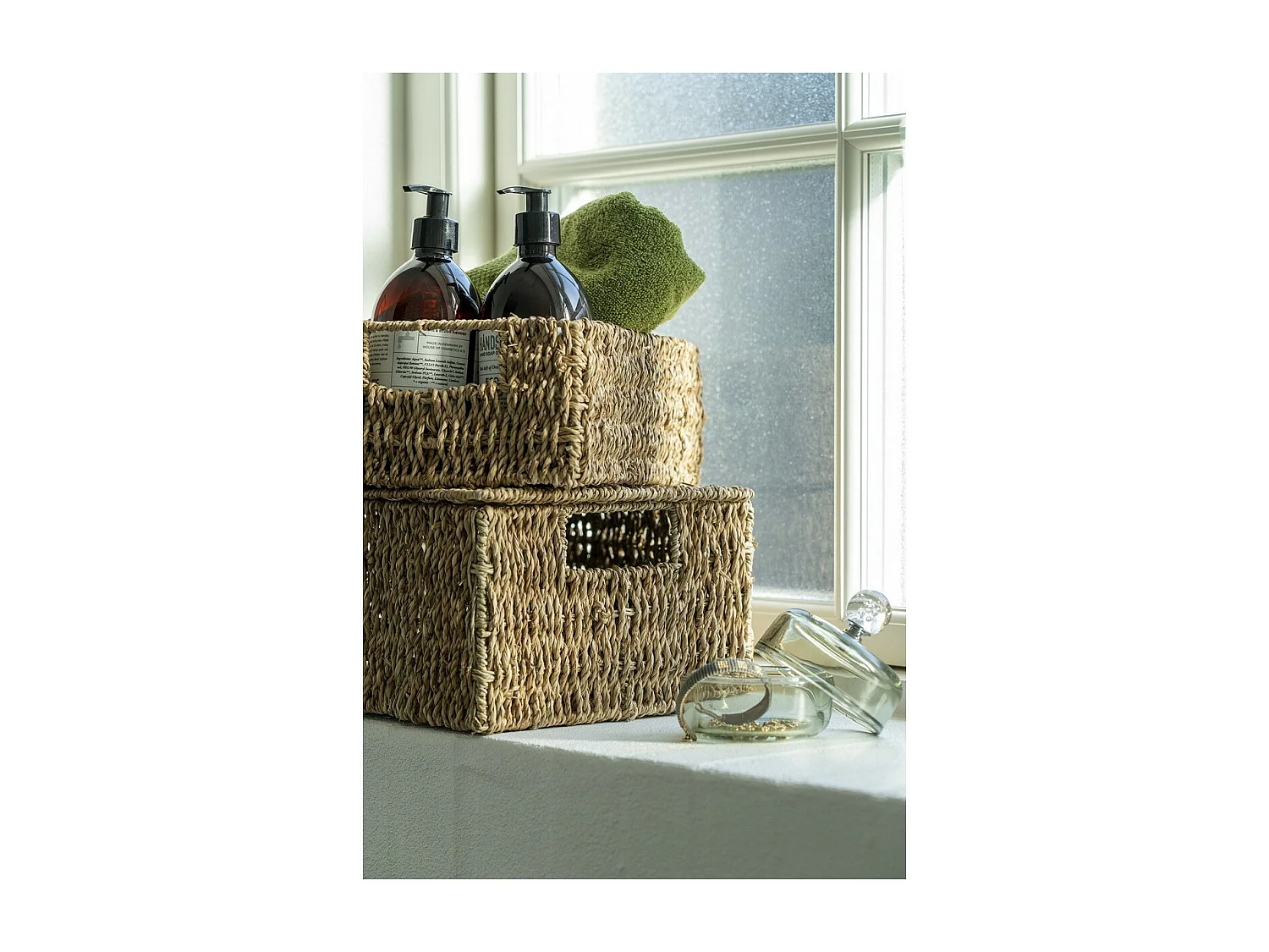 Lot de 2 Paniers Décoratifs de Rangement Venoso, Marron, 33x24x15 cm, Seven Design