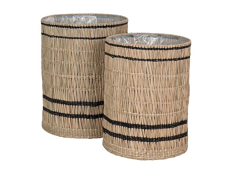 Lot de 2 Paniers Décoratifs de Rangement Vinh, Marron, 40x40x51 cm, EPIKASA