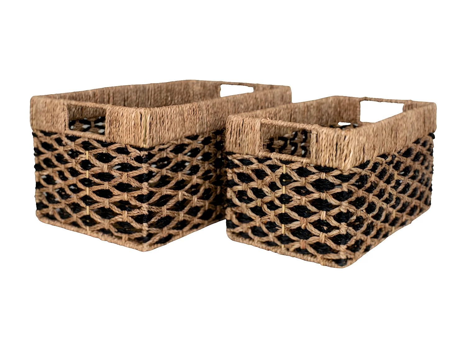 Lot de 2 Paniers Décoratifs de Rangement Salar, Marron, 40x25x21 cm, Seven Design
