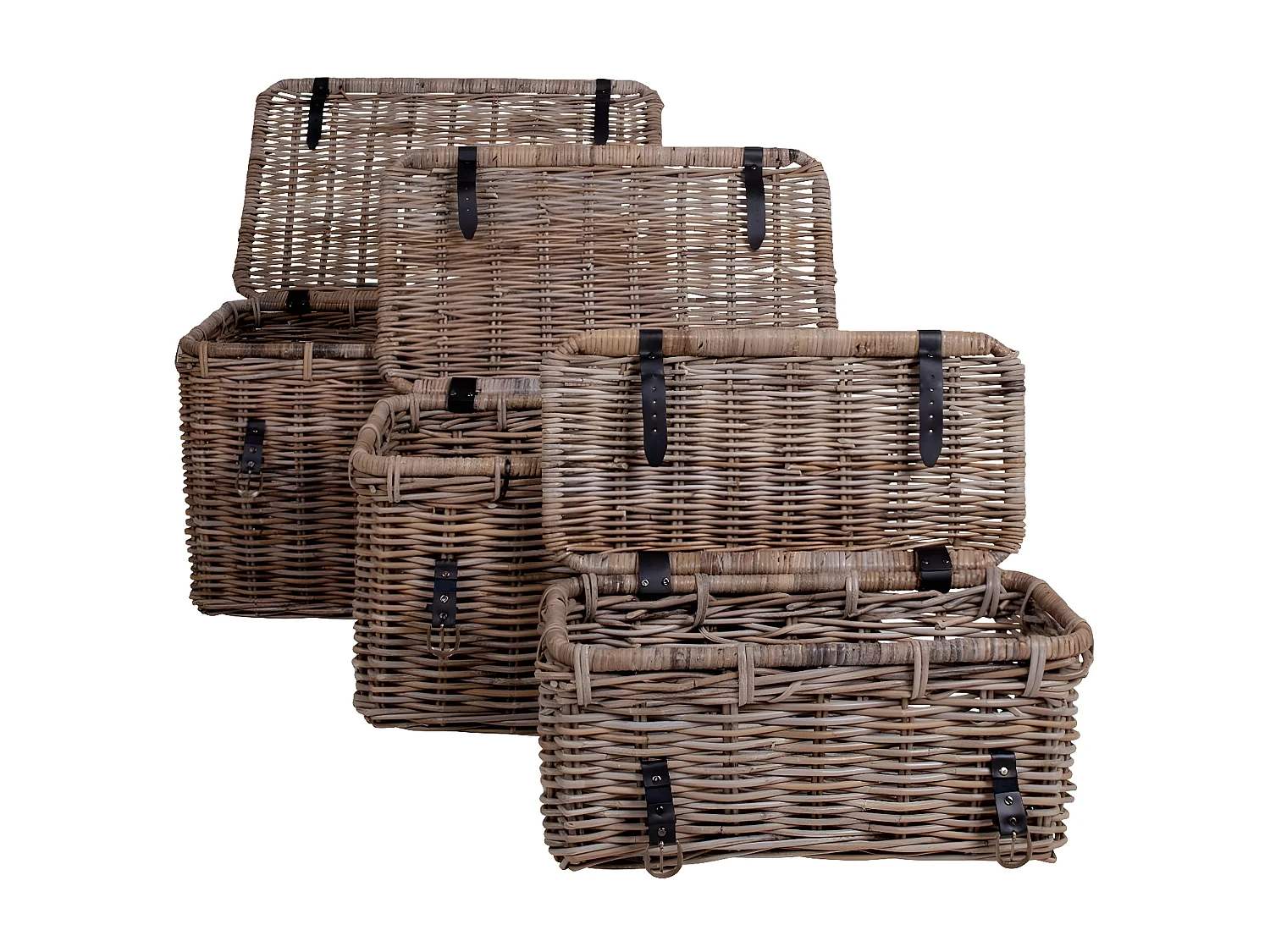 Set di 3 Cesti Portaoggetti  Depok, Marrone, 81x51x48 cm, EPIKASA