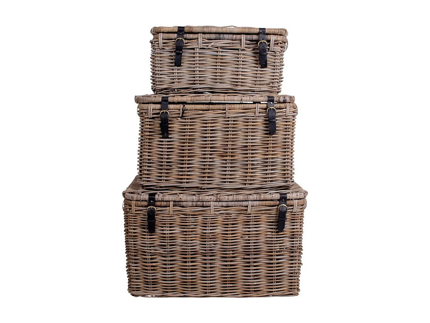 Set di 3 Cesti Portaoggetti  Depok, Marrone, 81x51x48 cm, EPIKASA