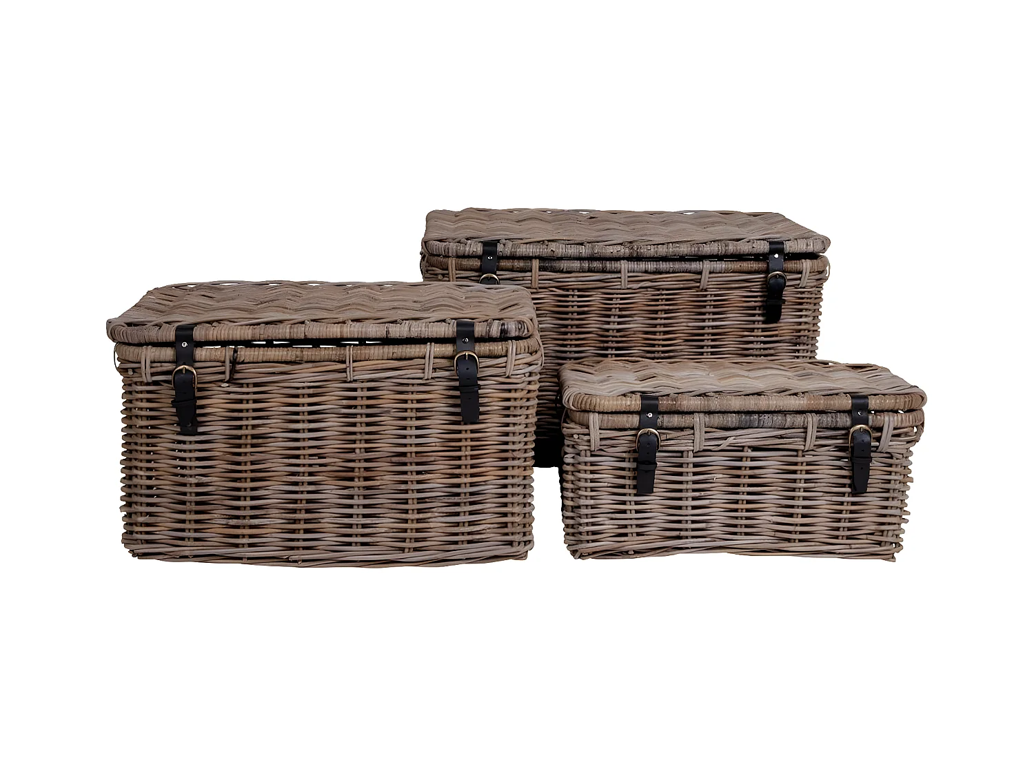 Lot de 3 Paniers Décoratifs de Rangement  Depok, Marron, 81x51x48 cm, EPIKASA