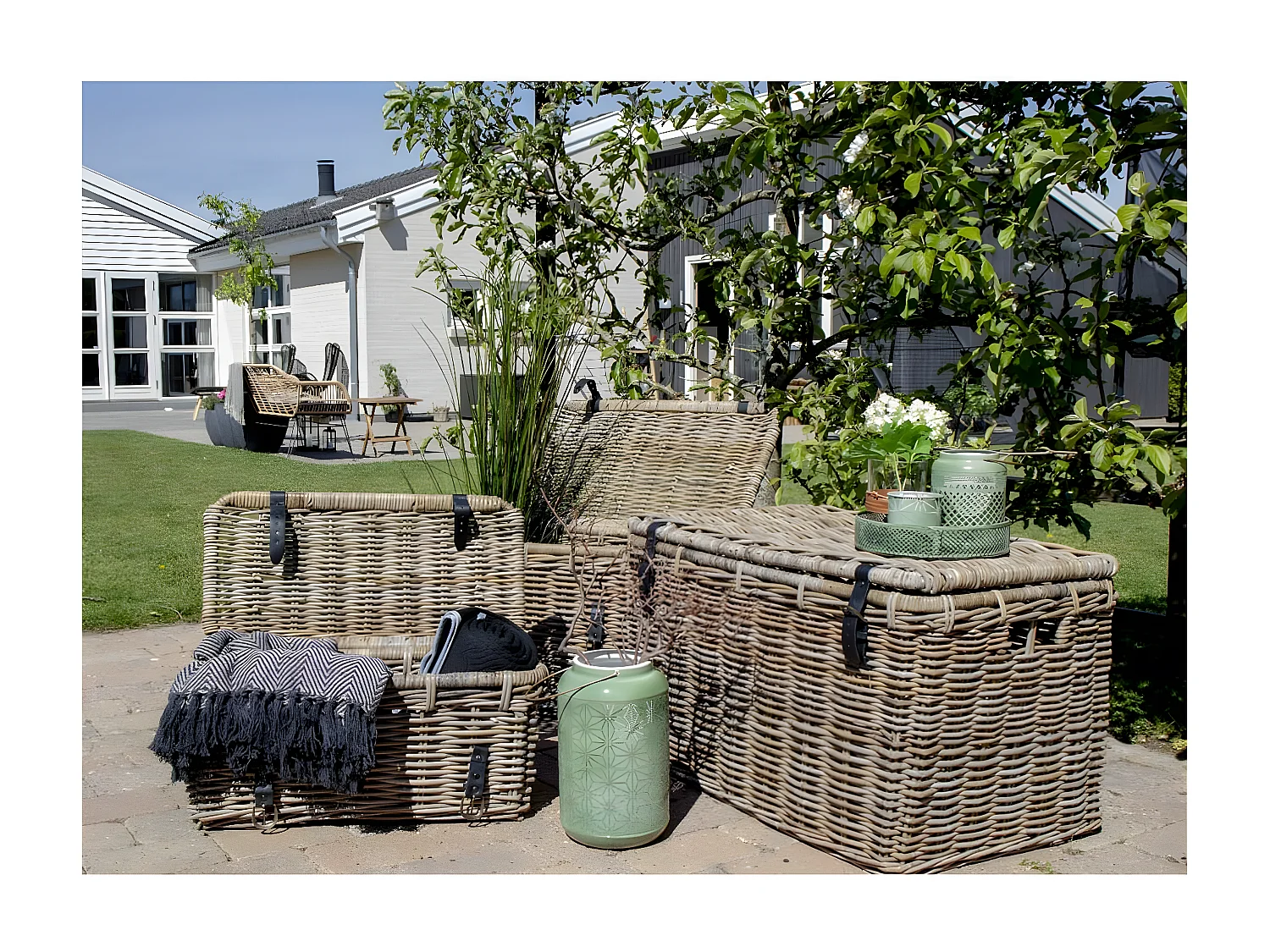 Lot de 3 Paniers Décoratifs de Rangement Depok, Marron, 81x51x48 cm, Seven Design