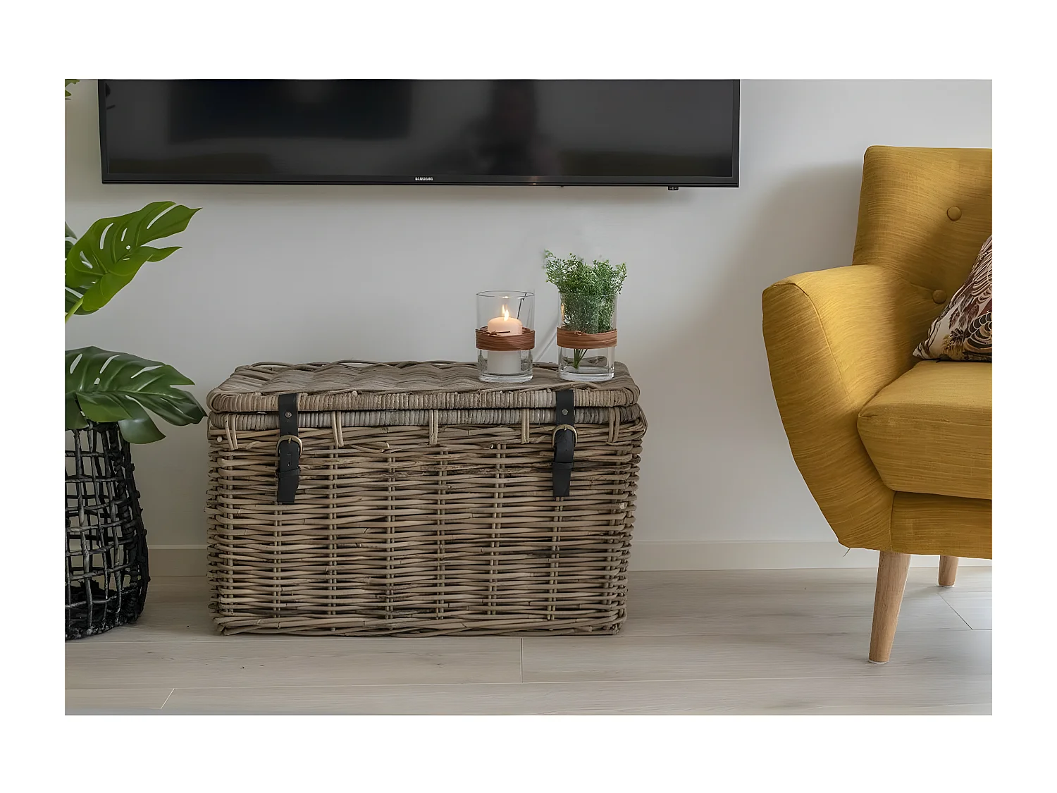 Lot de 3 Paniers Décoratifs de Rangement Depok, Marron, 81x51x48 cm, Seven Design