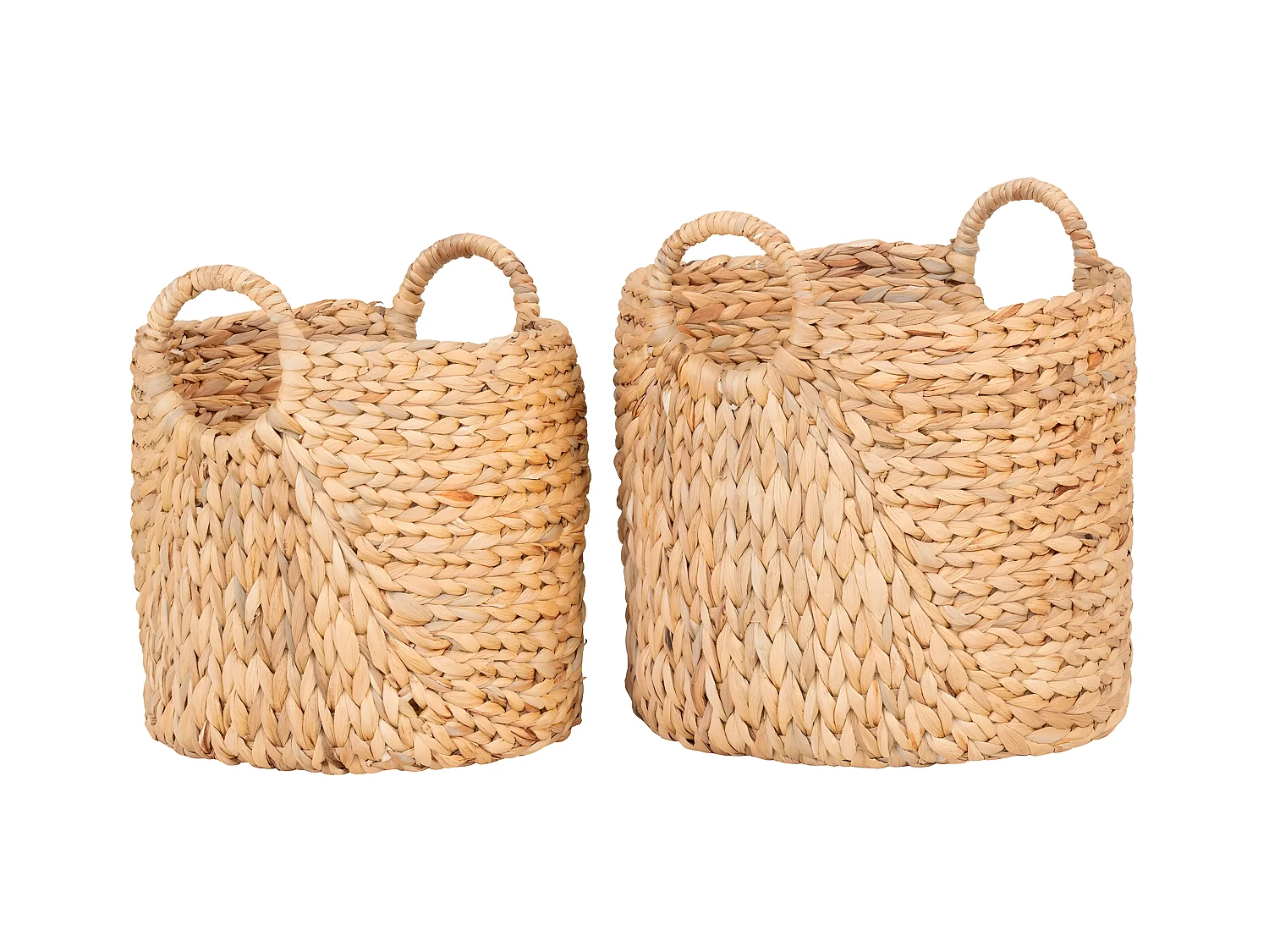 Lot de 2 Paniers Décoratifs de Rangement Passo, Marron, 35x35x37 cm, EPIKASA