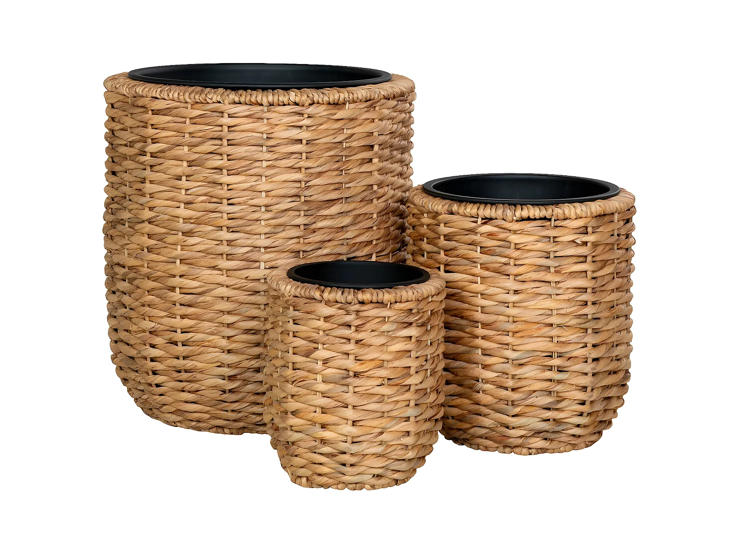 Lot de 3 Paniers Décoratifs de Rangement  Hanoi, Marron, 49x49x51,5 cm, EPIKASA