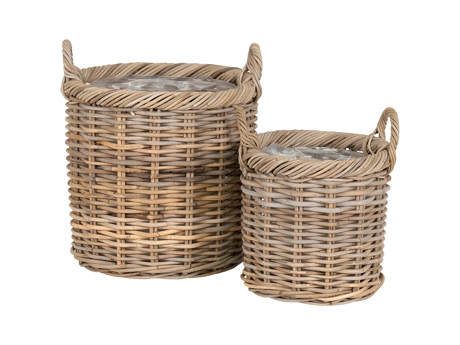 Lot de 2 Paniers Décoratifs de Rangement Gili, Marron, 40x40x48 cm, EPIKASA