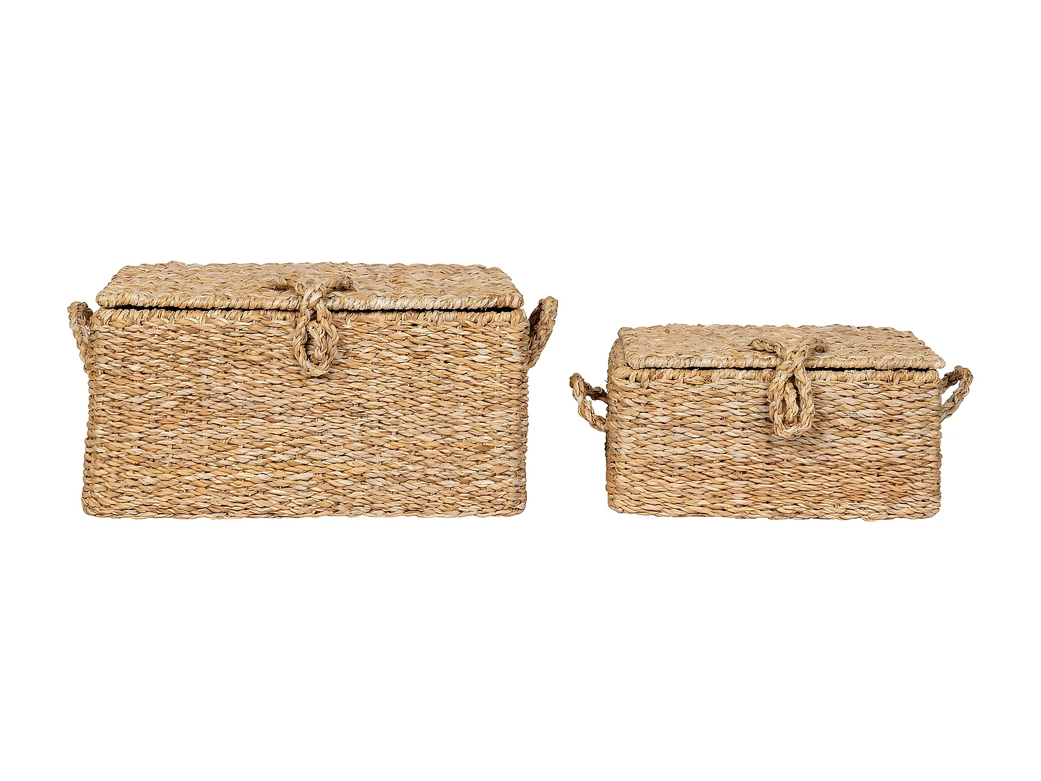 Lot de 2 Paniers Décoratifs de Rangement Bogra, Marron, 28x40x20 cm, Seven Design