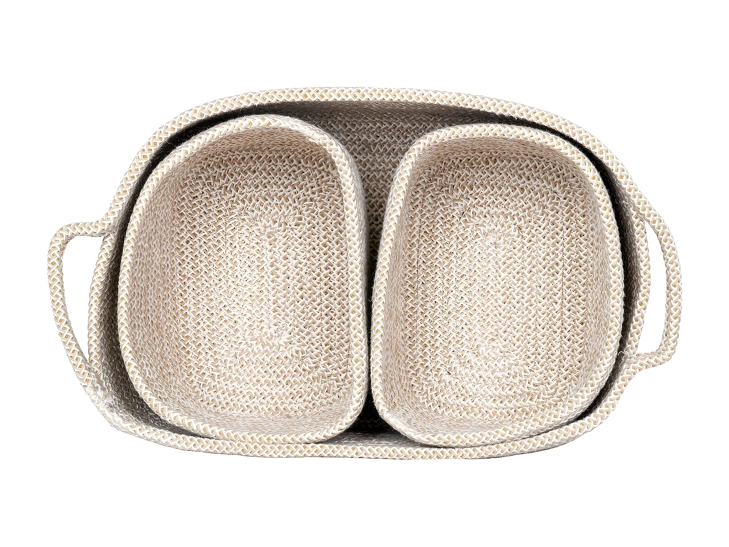 Set van 3 Opbergmanden  Teixo, Beige, 33x23x13 cm, EPIKASA