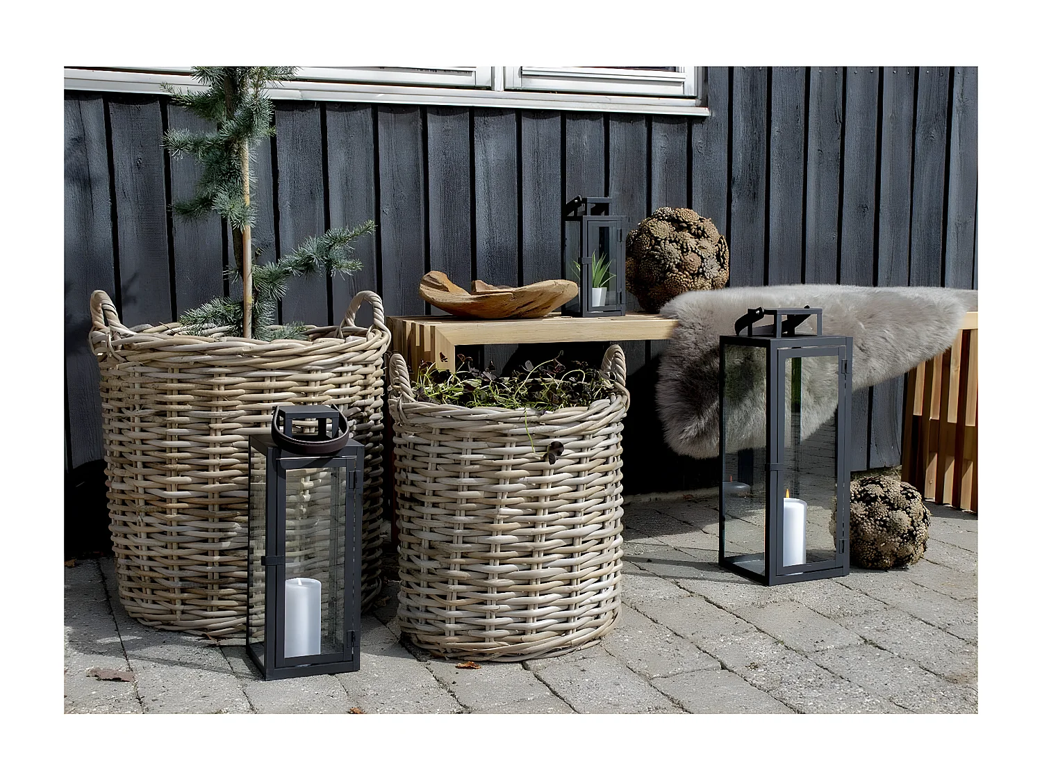 Zestaw 2 koszy do przechowywania Indo, Brązowy, 50x50x58 cm, EPIKASA