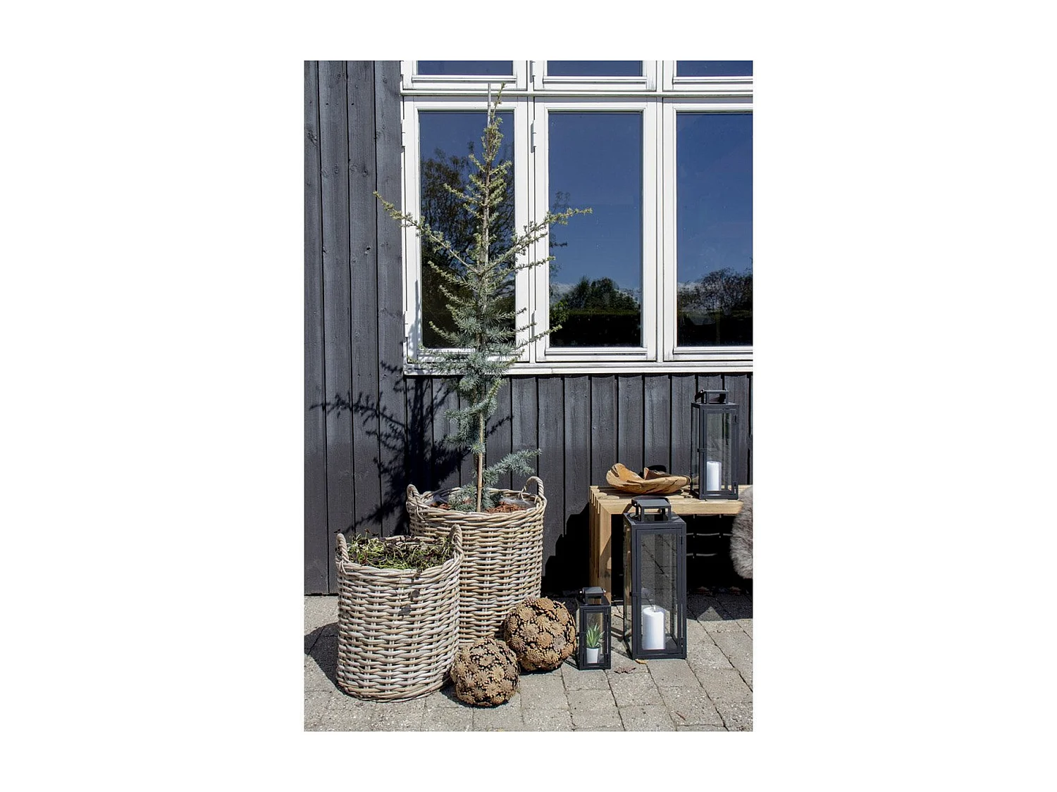 Lot de 2 Paniers Décoratifs de Rangement Indo, Marron, 50x50x58 cm, Seven Design