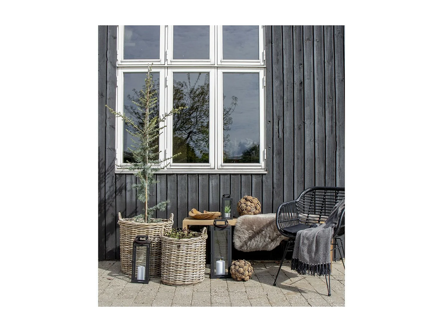 Lot de 2 Paniers Décoratifs de Rangement Indo, Marron, 50x50x58 cm, Seven Design