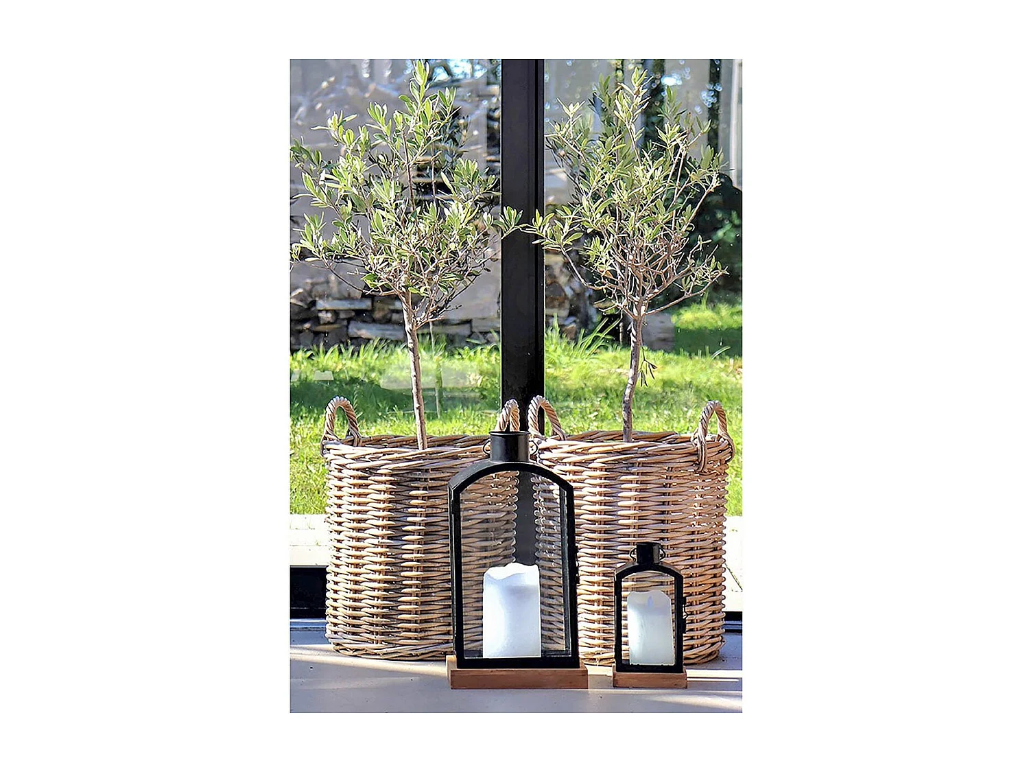 Lot de 2 Paniers Décoratifs de Rangement Indo, Marron, 50x50x58 cm, Seven Design