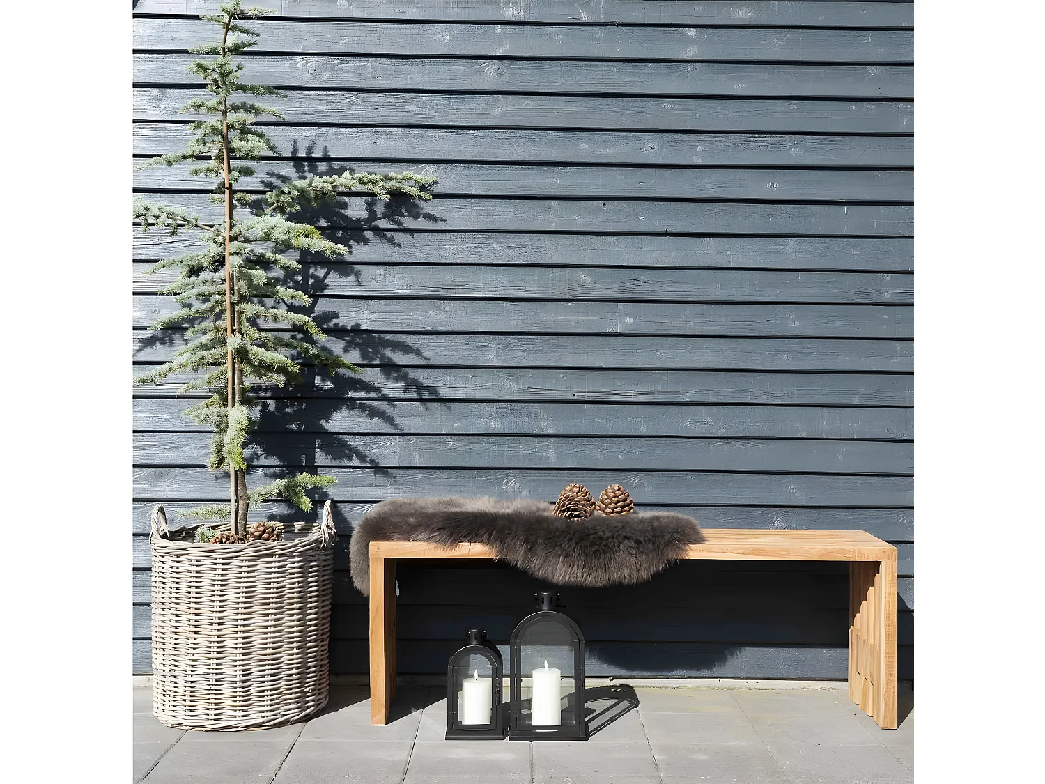 Lot de 2 Paniers Décoratifs de Rangement Indo, Marron, 50x50x58 cm, Seven Design