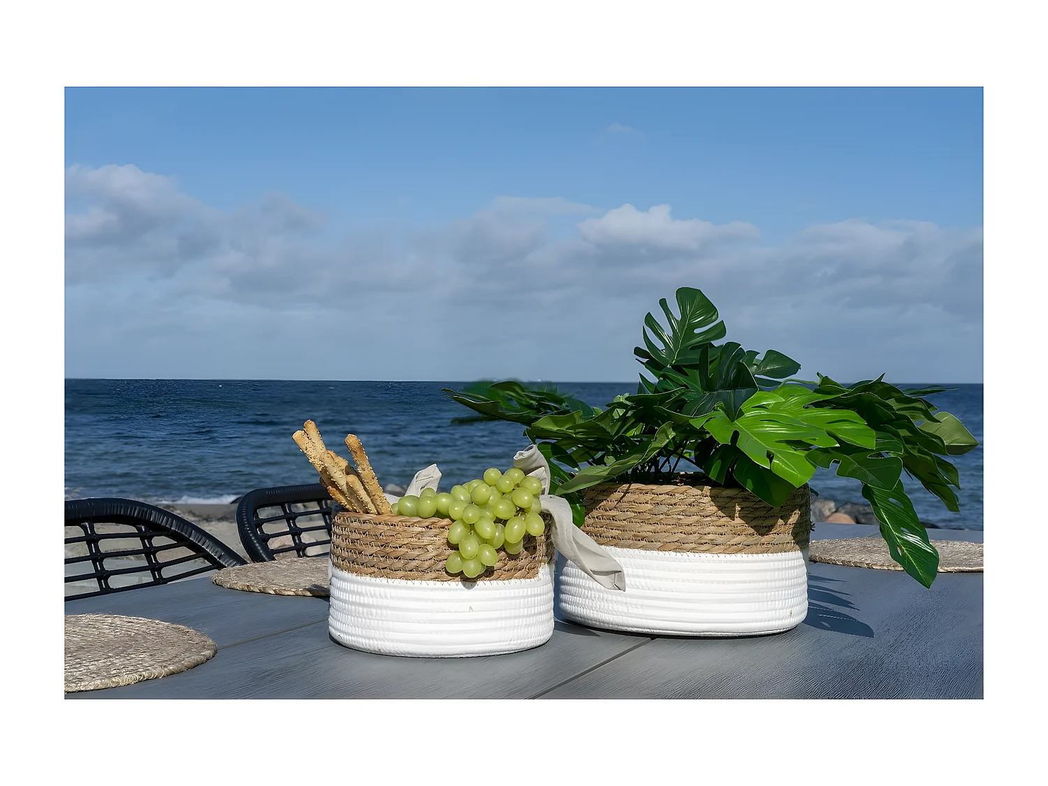 Zestaw 2 koszy do przechowywania Tanta, Biały, 25x25x15 cm, Seven Design