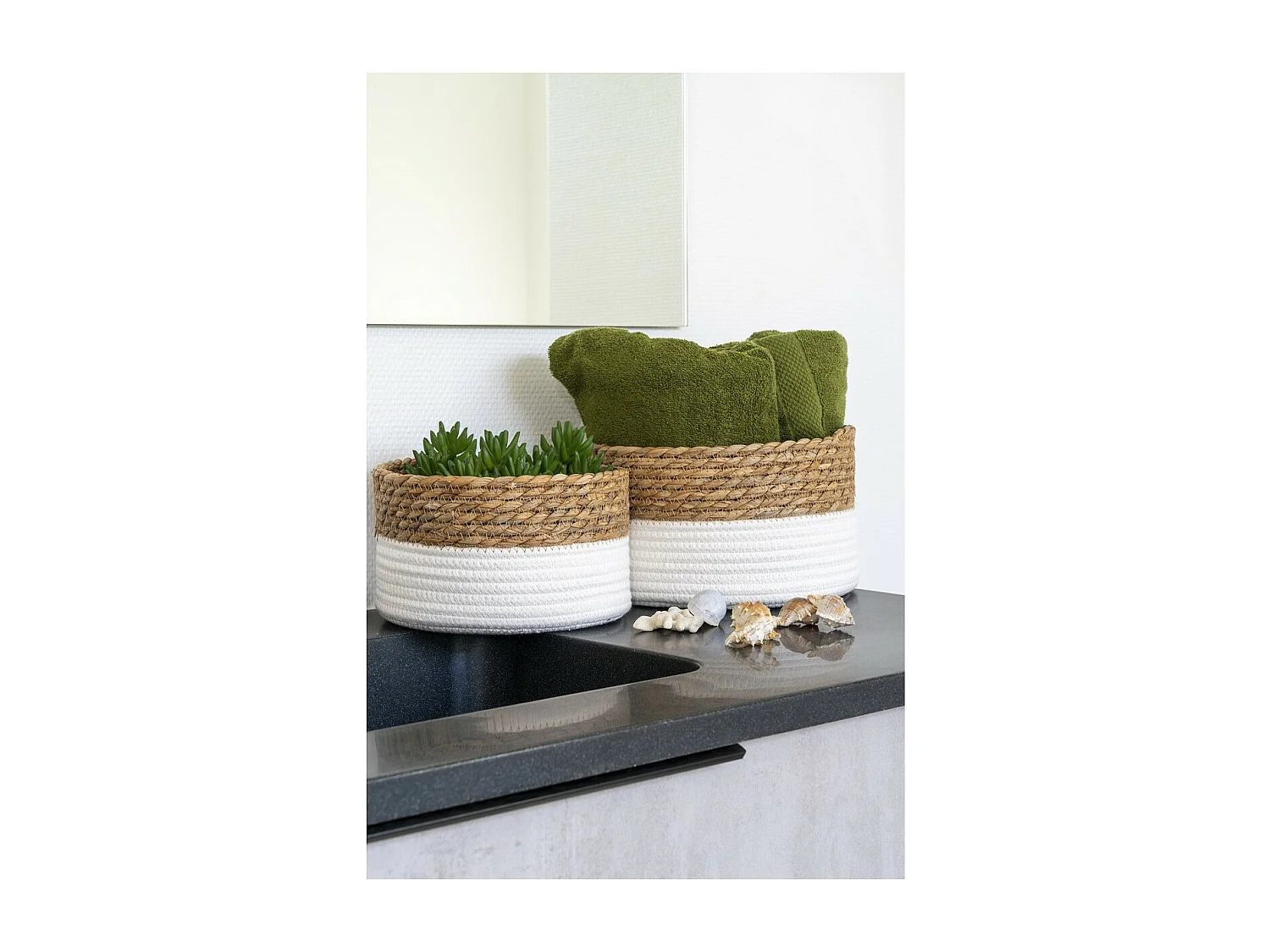 Zestaw 2 koszy do przechowywania Tanta, Biały, 25x25x15 cm, Seven Design