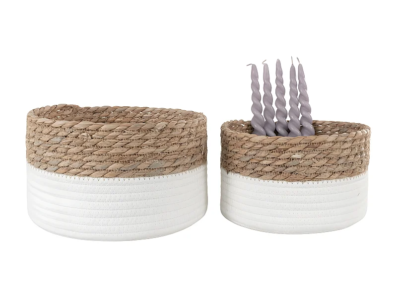 Zestaw 2 koszy do przechowywania Tanta, Biały, 25x25x15 cm, Seven Design