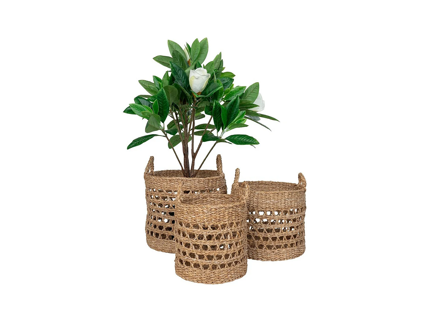 Set van 3 Opbergmanden  Balok, Bruin, 36x36x30 cm, EPIKASA