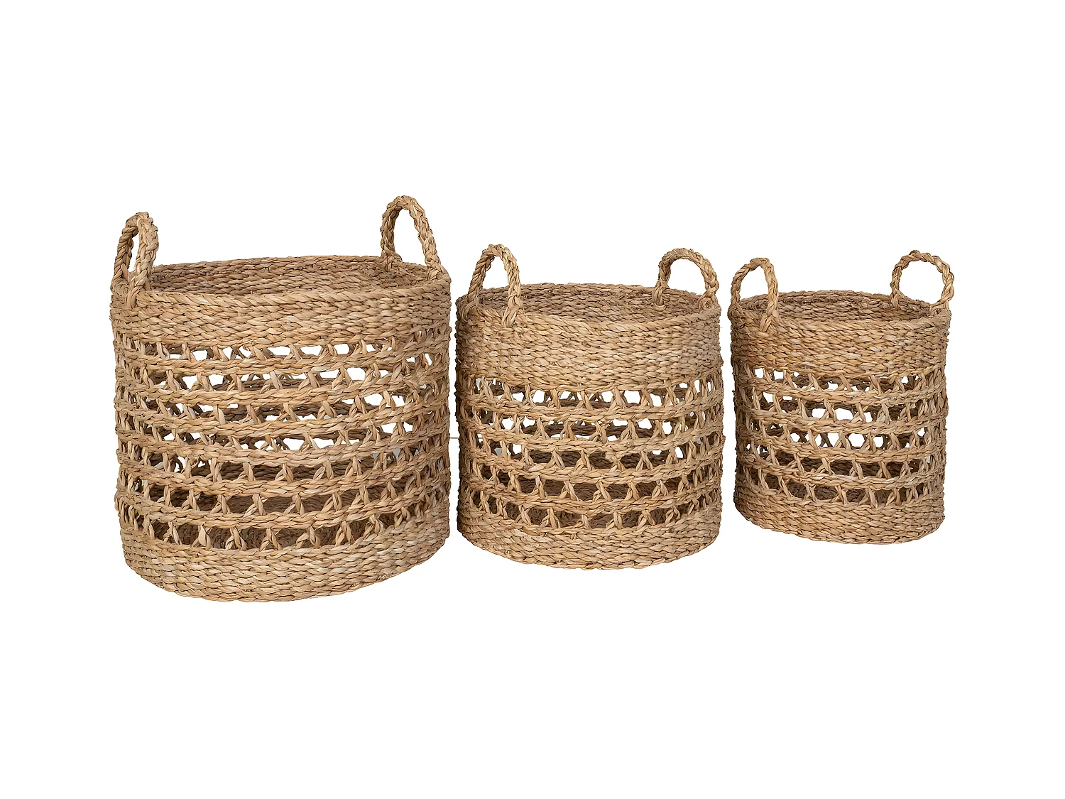 Set van 3 Opbergmanden  Balok, Bruin, 36x36x30 cm, EPIKASA