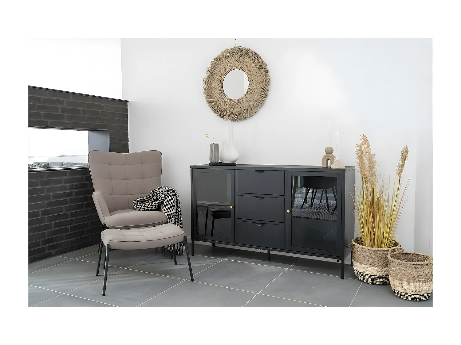 Zestaw 2 koszy do przechowywania Lima, Brązowy, 33x33x31 cm, EPIKASA