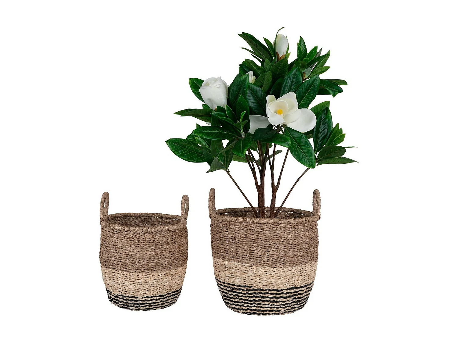 Lot de 2 Paniers Décoratifs de Rangement Lima, Marron, 33x33x31 cm, Seven Design