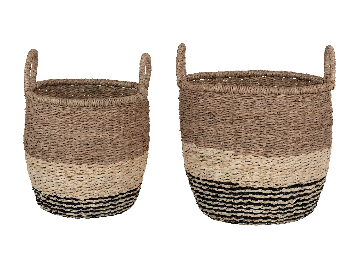 Lot de 2 Paniers Décoratifs de Rangement Lima, Marron, 33x33x31 cm, Seven Design