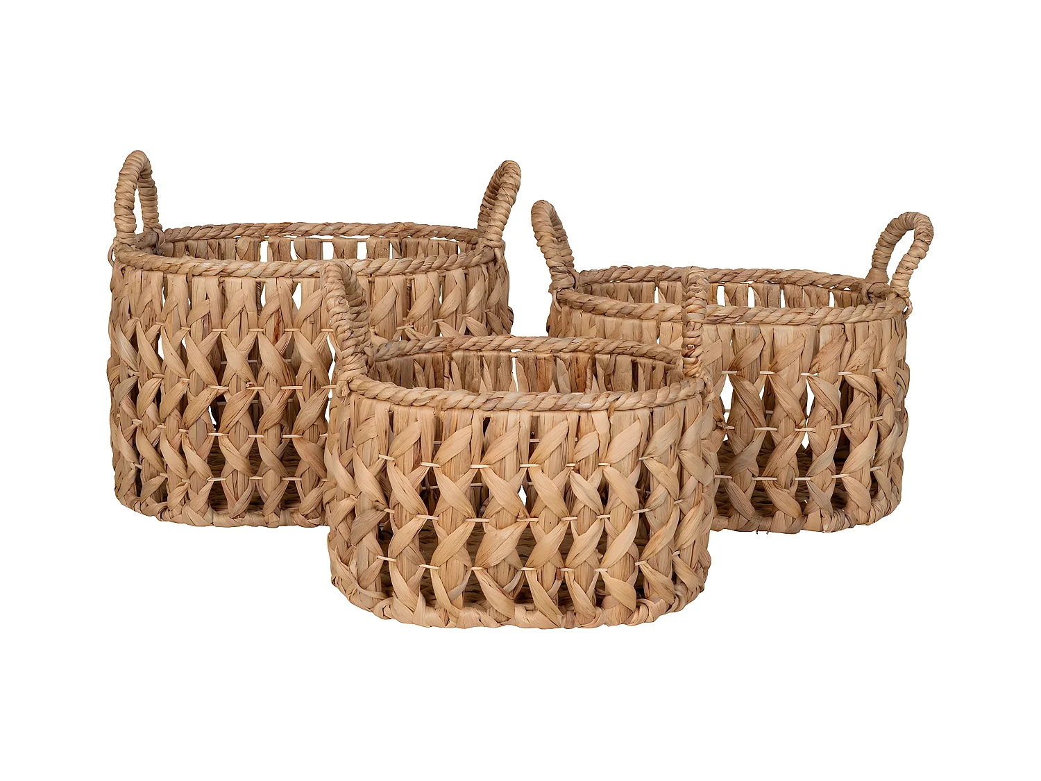 Lot de 3 Paniers Décoratifs de Rangement  Balerma, Marron, 36x46x30 cm, EPIKASA