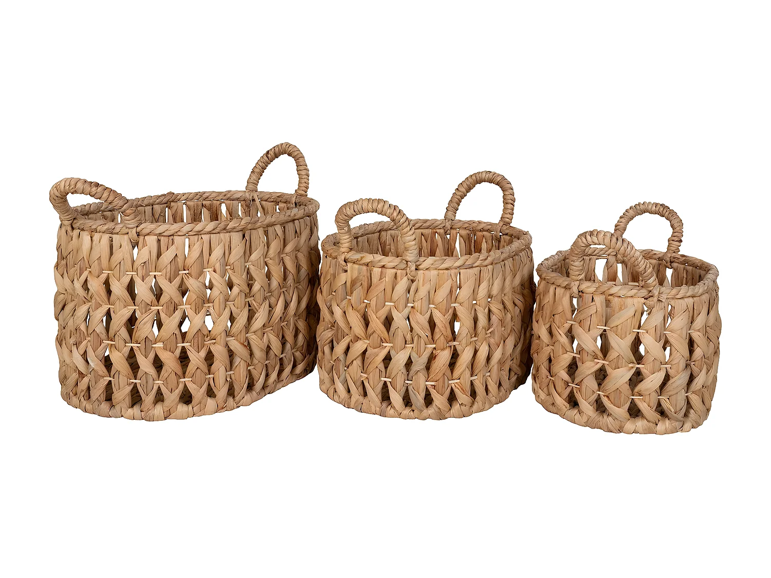 Lot de 3 Paniers Décoratifs de Rangement Balerma, Marron, 36x46x30 cm, Seven Design