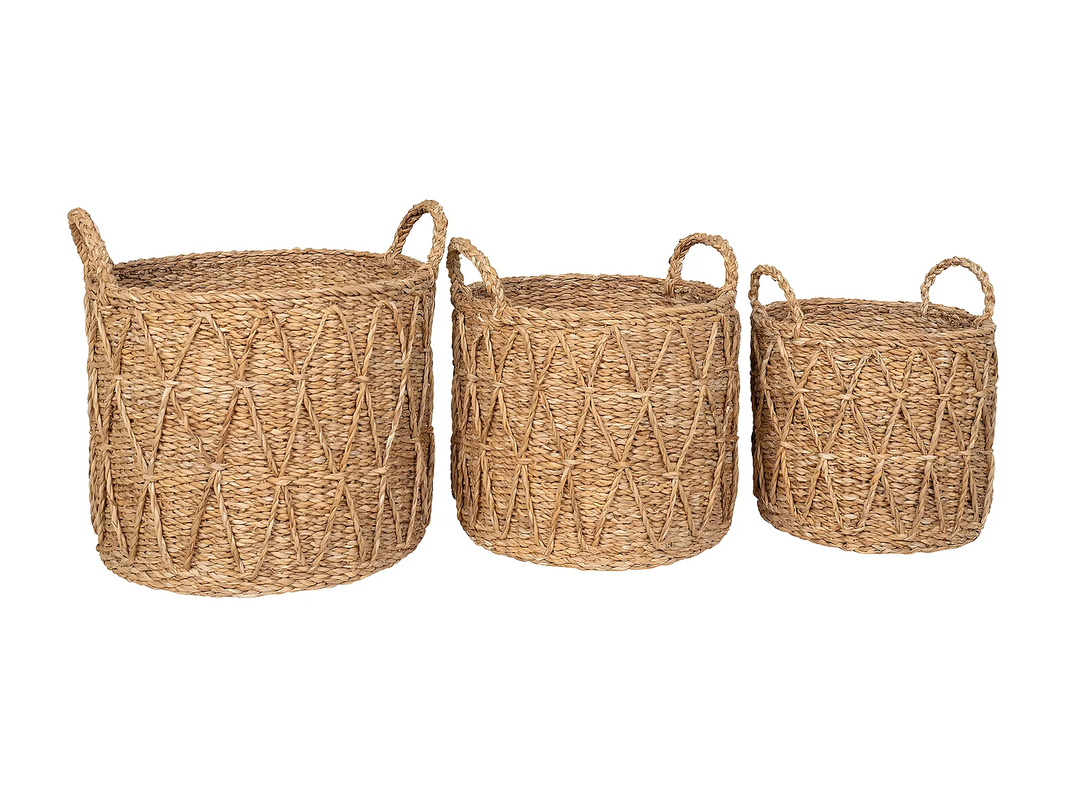 Set van 3 Opbergmanden  Krabi, Bruin, 36x36x30 cm, EPIKASA