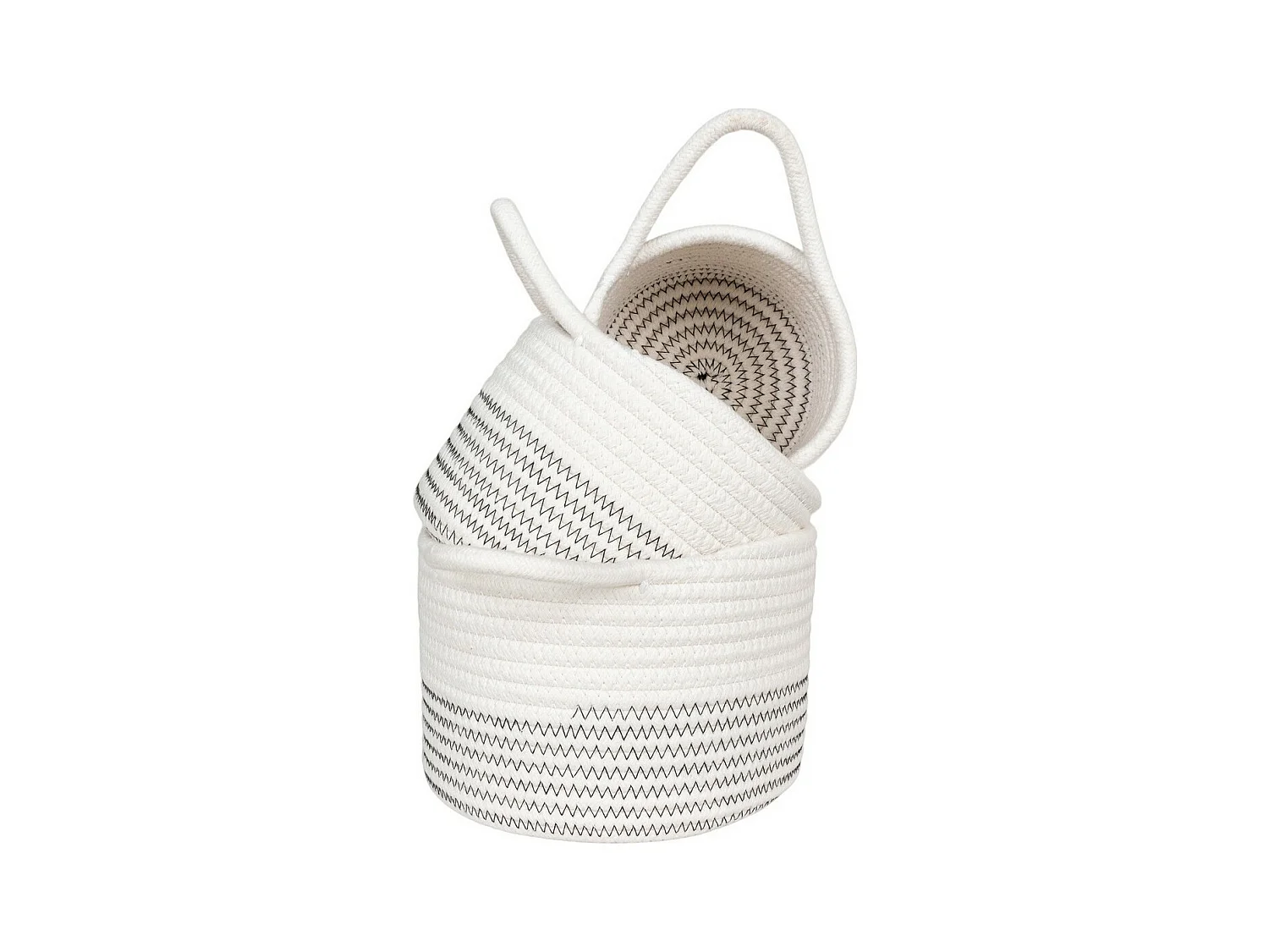 Set van 3 Opbergmanden  Algar, Wit, 20x20x14 cm, EPIKASA