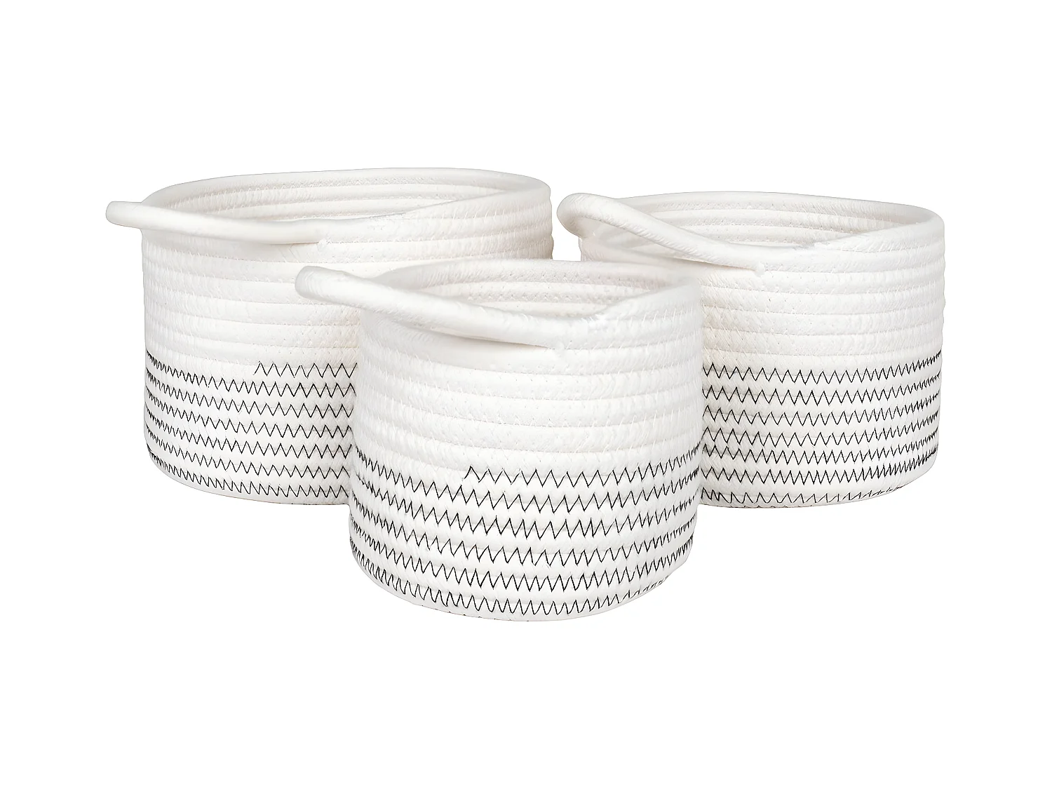 Set van 3 Opbergmanden  Algar, Wit, 20x20x14 cm, EPIKASA