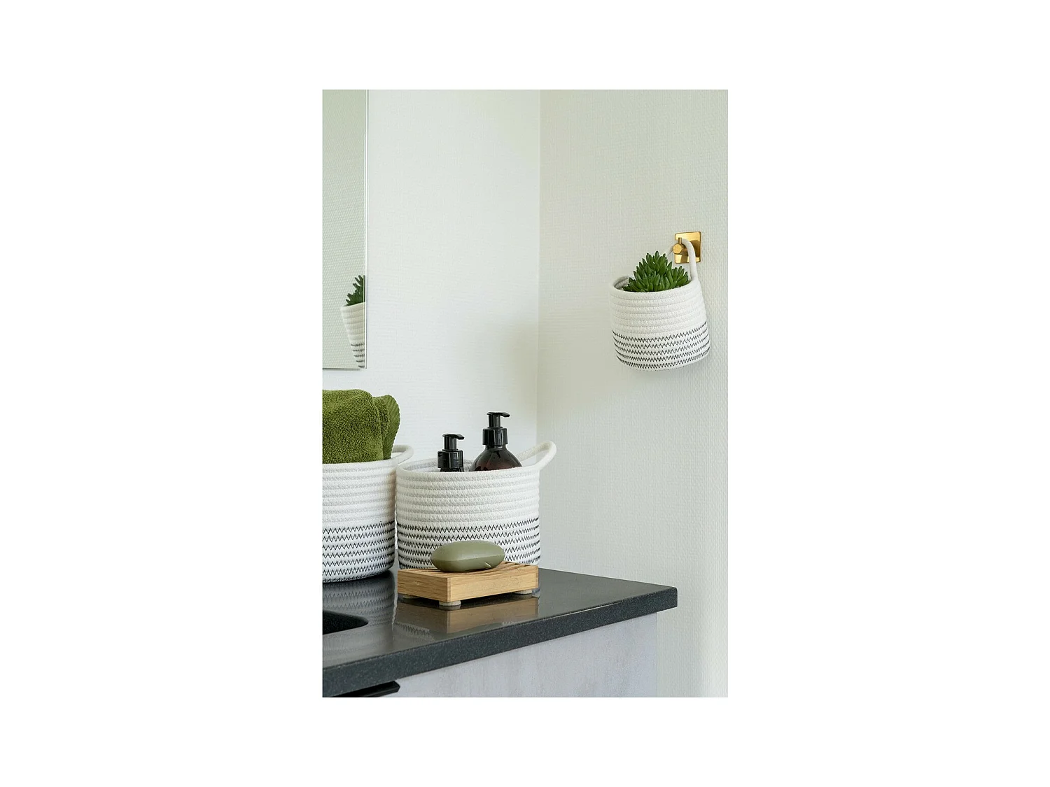 Set van 3 Opbergmanden  Algar, Wit, 20x20x14 cm, EPIKASA