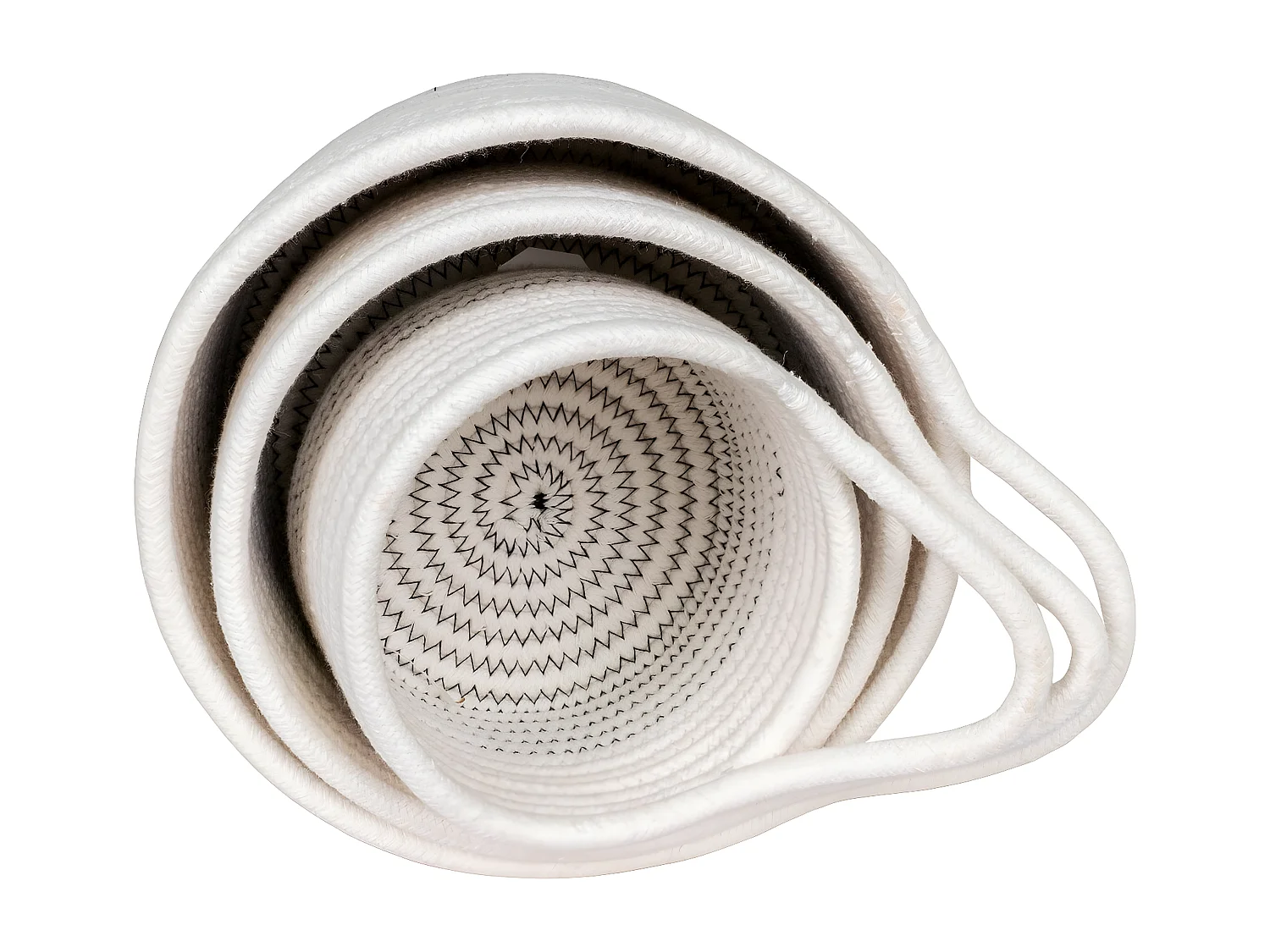 Lot de 3 Paniers Décoratifs de Rangement Algar, Blanc, 20x20x14 cm, Seven Design