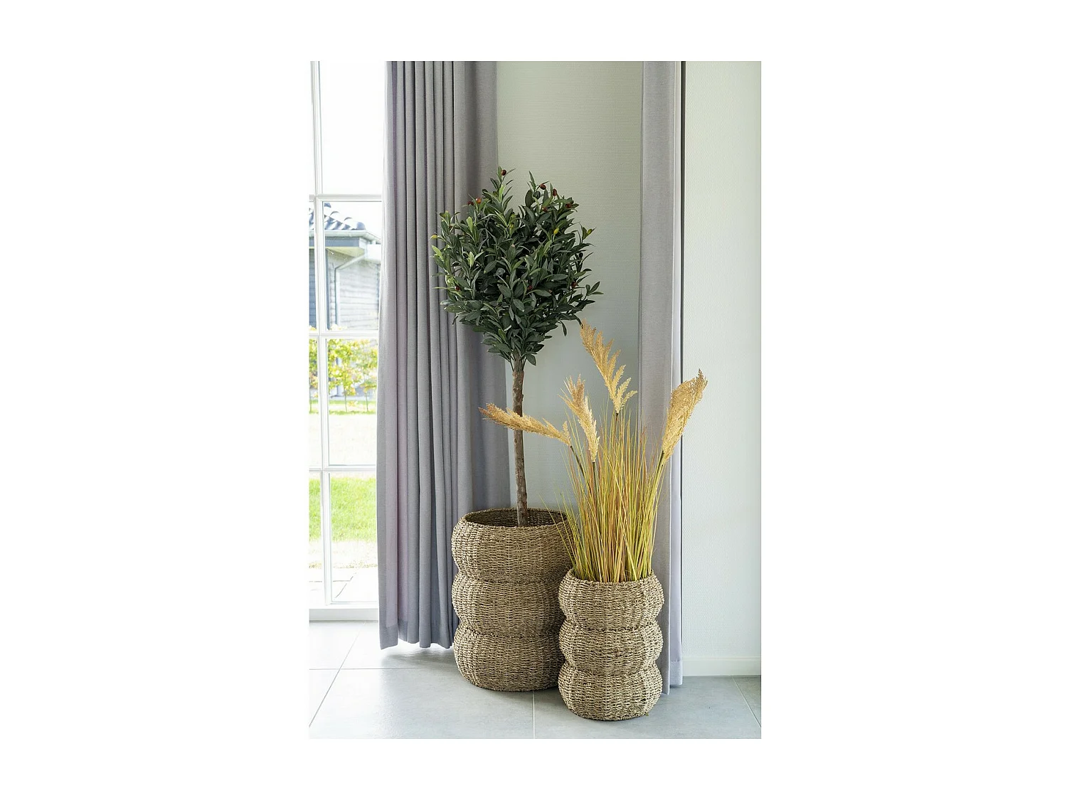 Lot de 2 Paniers Décoratifs de Rangement Sarbas, Marron, 35x35x45 cm, EPIKASA