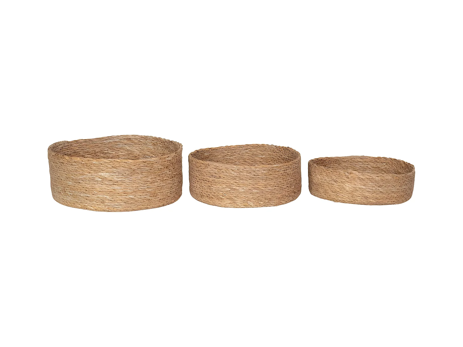 Lot de 3 Paniers Décoratifs de Rangement  Batam, Marron, 25x25x10 cm, EPIKASA