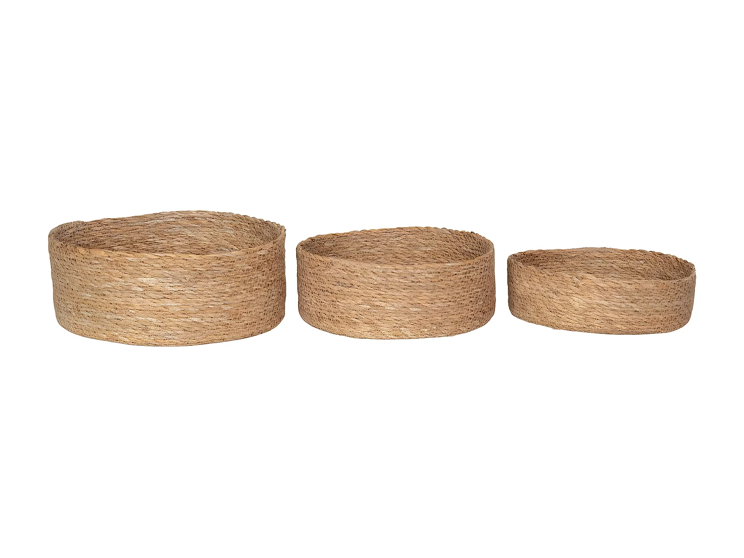 Lot de 3 Paniers Décoratifs de Rangement Batam, Marron, 25x25x10 cm, Seven Design