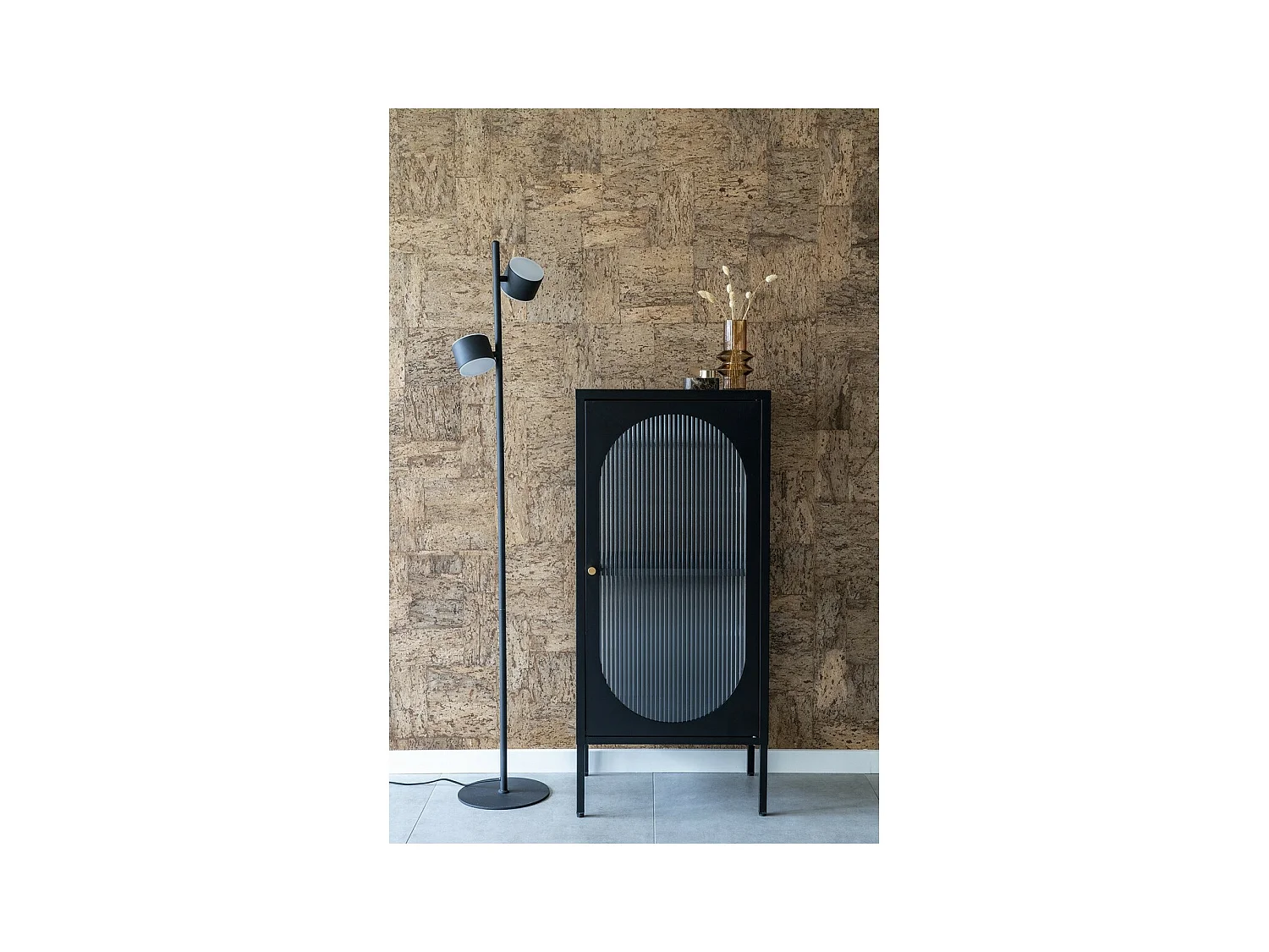 Vitrine de Salon Adelaide, Noir, 35x50x110 cm, EPIKASA