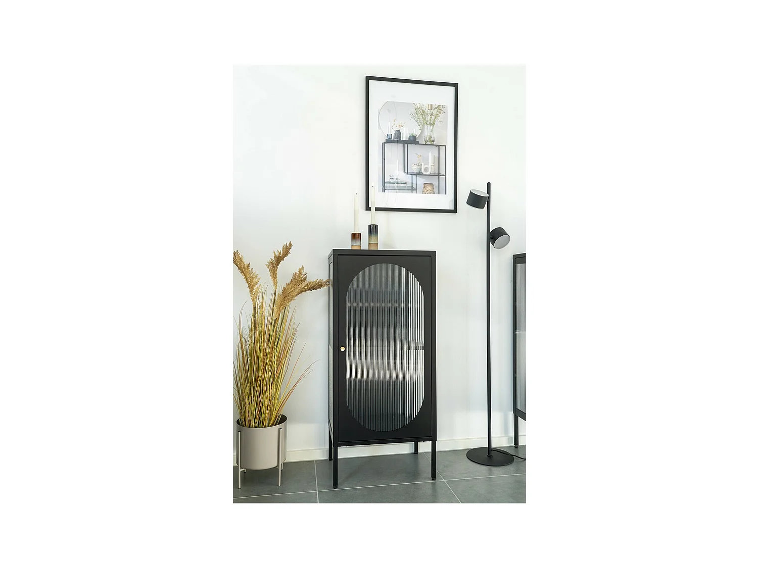 Vitrine de Salon Adelaide, Noir, 35x50x110 cm, EPIKASA