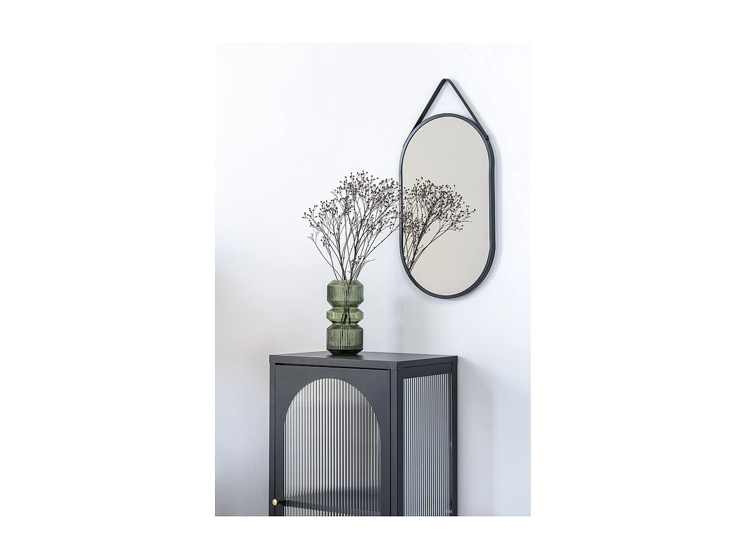 Vitrine Adelaide, Zwart, 35x50x110 cm, EPIKASA