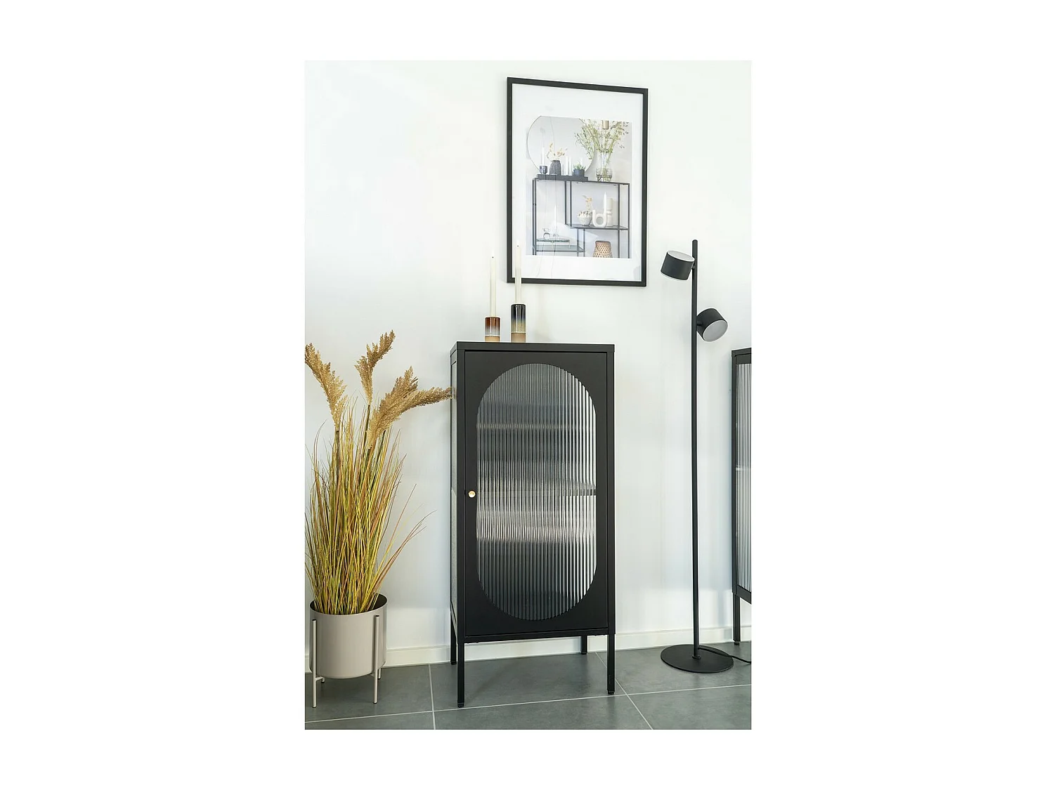 Vitrine Adelaide, Zwart, 35x50x110 cm, EPIKASA