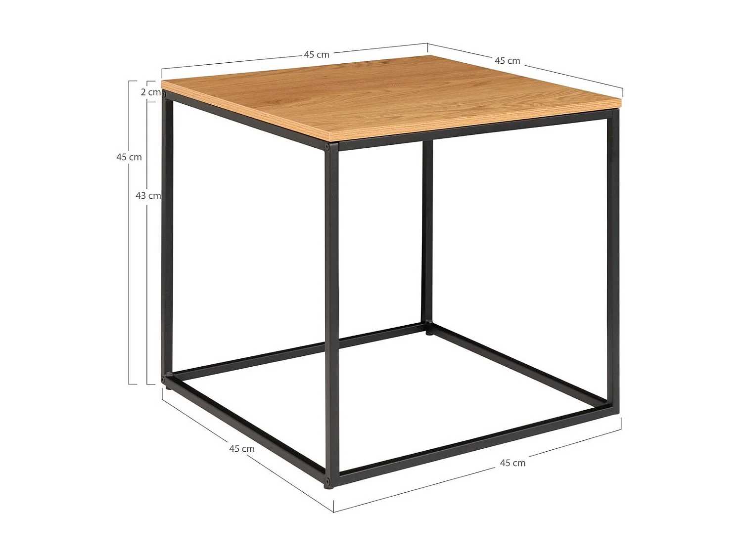 Table d'Appoint Vita, Marron, 45x45x45 cm, Seven Design