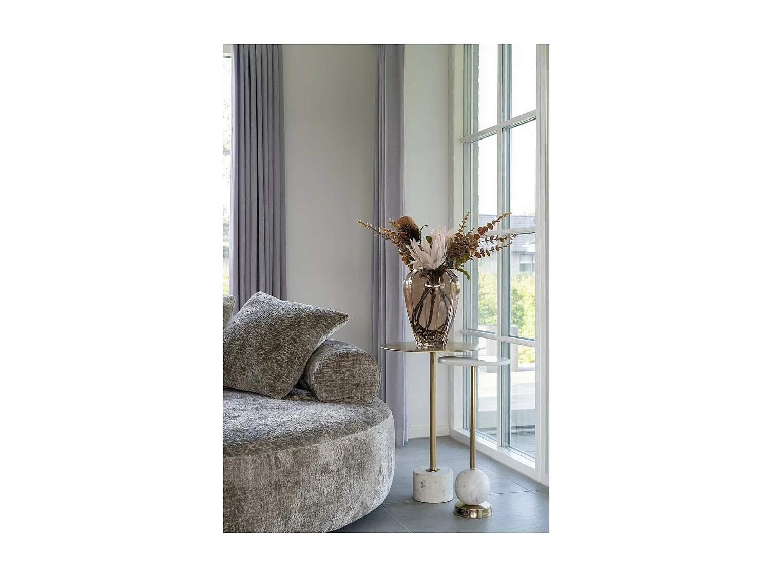 Table d'Appoint Salo, Laiton, 25x25x54 cm, Seven Design