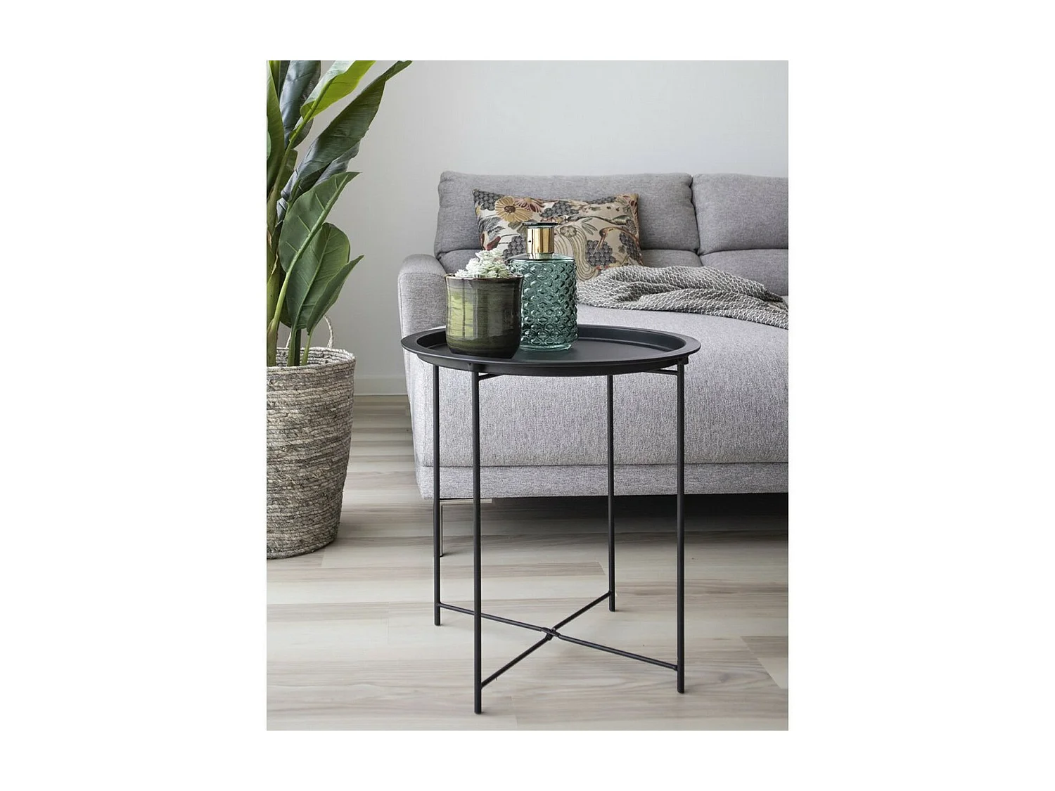 Table d'Appoint Bastia, Noir, 47x47x50 cm, Seven Design