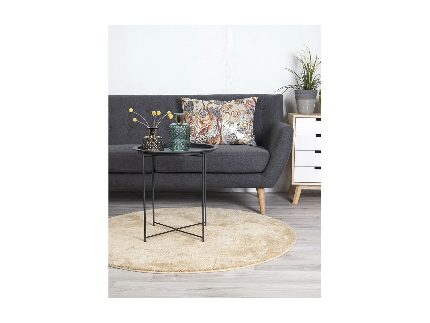 Table d'Appoint Bastia, Noir, 47x47x50 cm, Seven Design