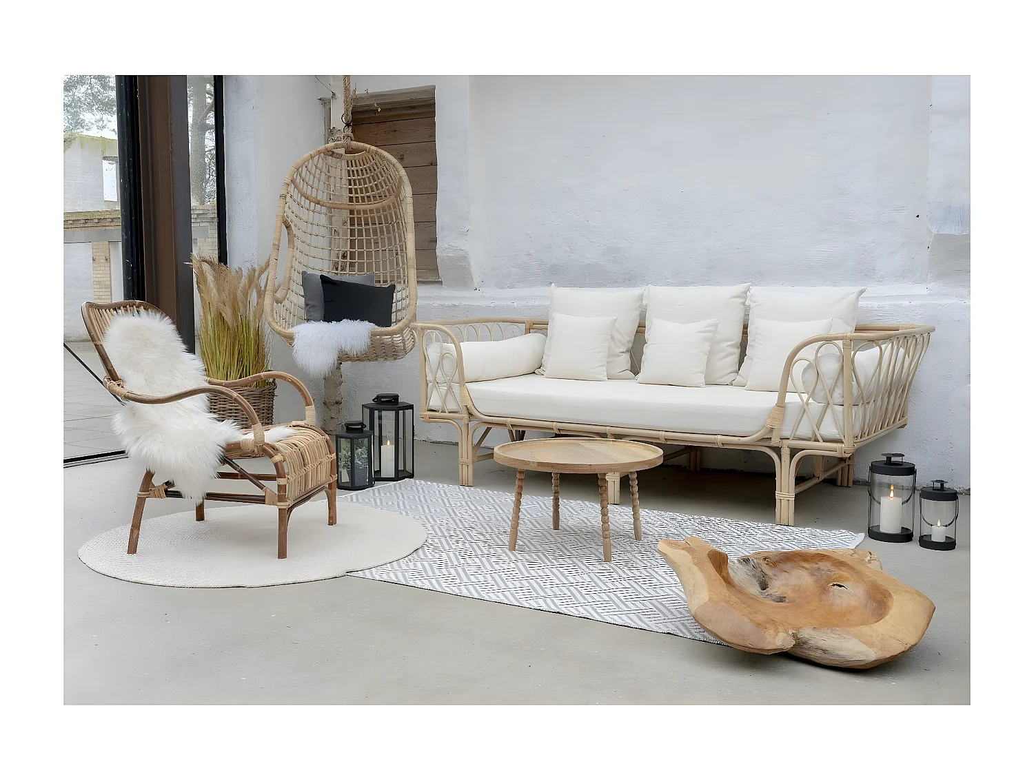 Koffietafel Jammu, Bruin, 60x60x35 cm, Seven Design