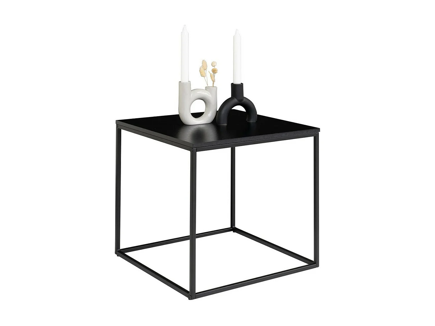 Table d'Appoint Vita, Noir, 45x45x45 cm, Epikasa