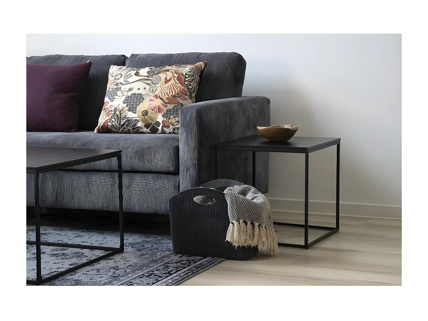 Table d'Appoint Vita, Noir, 45x45x45 cm, Epikasa